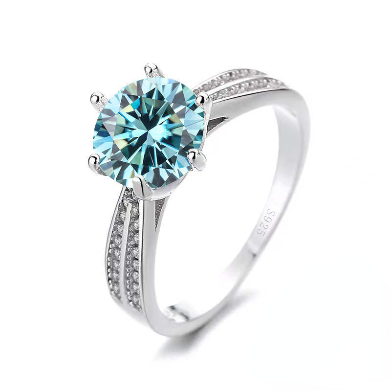 Original Tancise 925 Pure Silvery Ring with Moissanite Diamond and Certificate, Exquisite Jewelry for Women's Engagement Ring