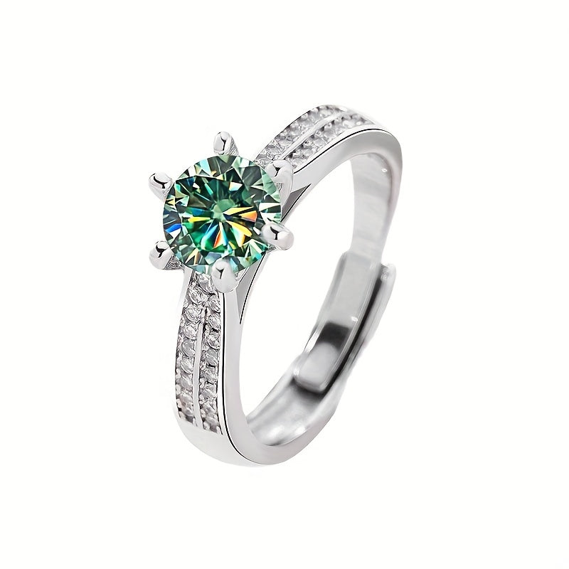 Original Tancise 925 Pure Silvery Ring with Moissanite Diamond and Certificate, Exquisite Jewelry for Women's Engagement Ring