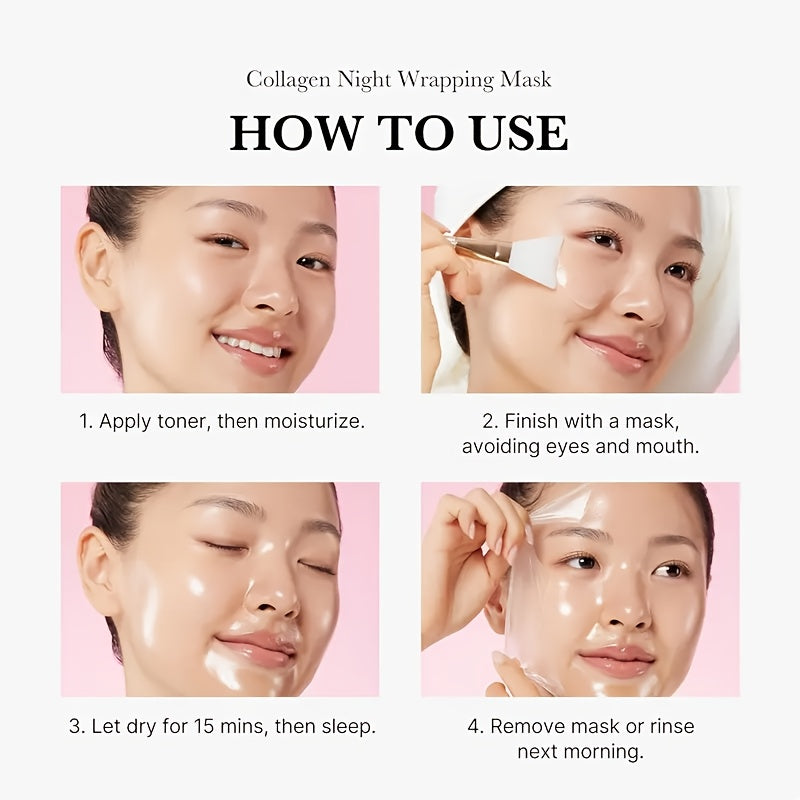 Medicube-Bio Collagen Overnight Mask with Brush - Elasticity and Moisturizing Care, Contains Collagen - Korean Skincare Product, 2.53oz