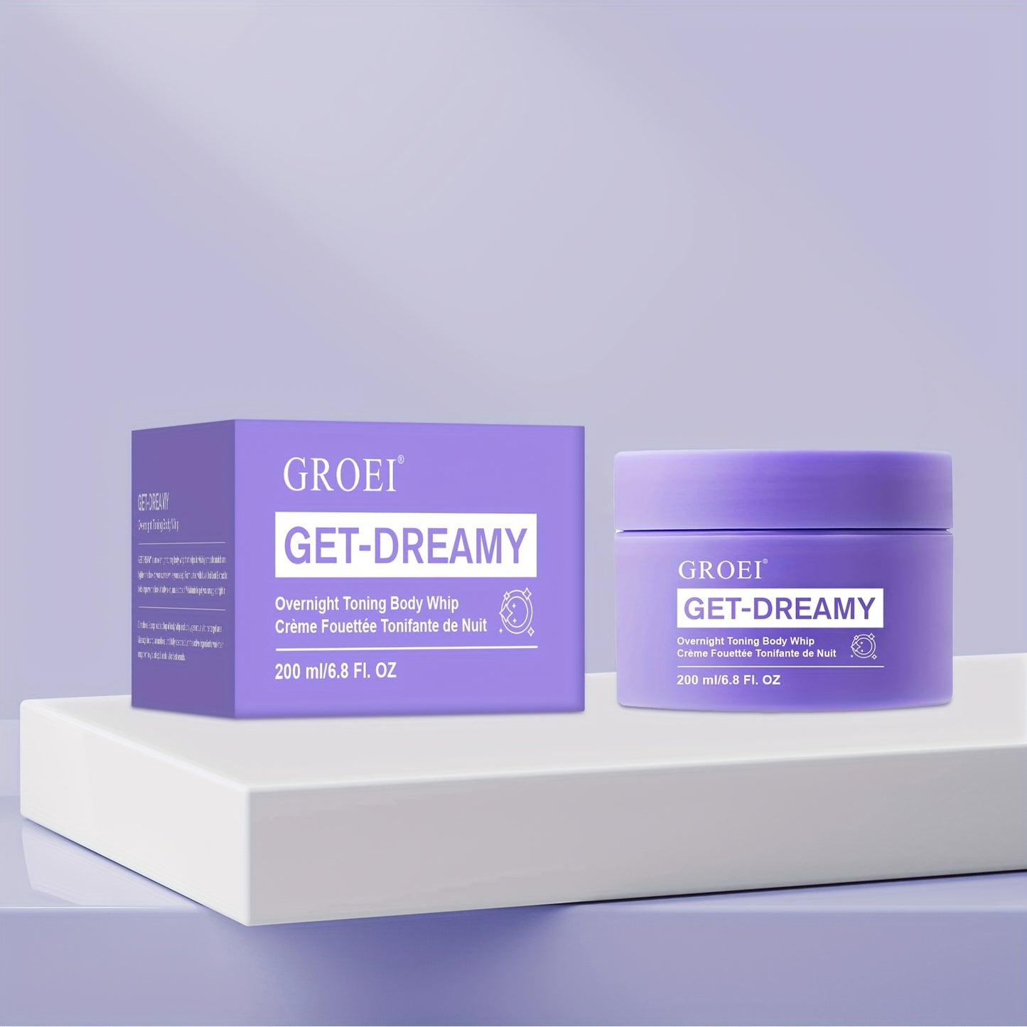 2pcs GROEI Night Firming Body Cream 6.76oz - Hypoallergenic & Quick-Results Firming Cream with Tallow Tree Leaf & Caffeine, Hydrating Botanical Blend (Milk Thistle/Chamomile/Mint) for All Light Beige Types, Overnight Nourishm