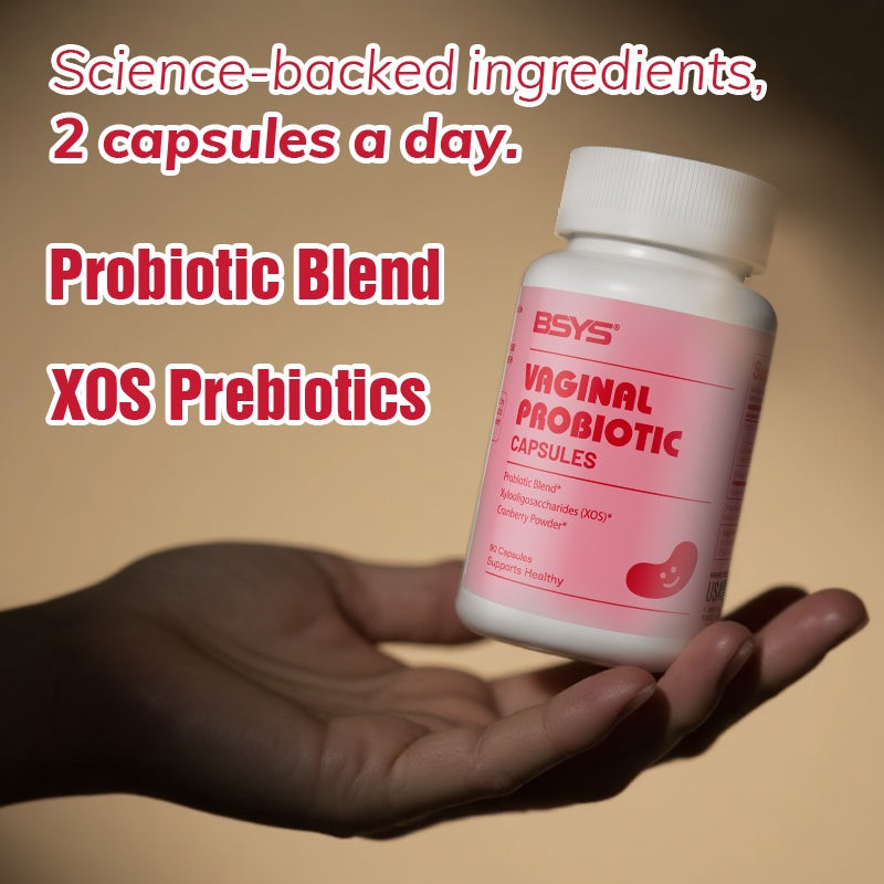 BSYS Vaginal Probiotic Capsules Vaginal Health Support Formula Yeast Balance UTI Prevention Aid Menopausal Wellness Vaginal Dryness Relief Antibiotic Support Immune Boost