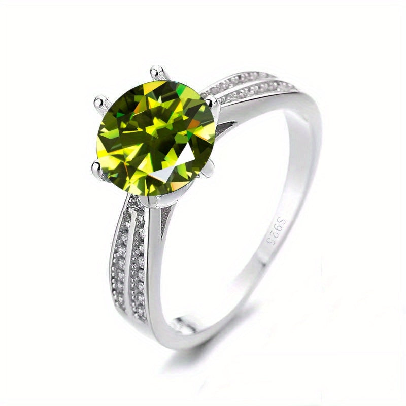 Original Tancise 925 Pure Silvery Ring with Moissanite Diamond and Certificate, Exquisite Jewelry for Women's Engagement Ring