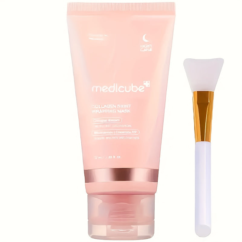 Medicube-Bio Collagen Overnight Mask with Brush - Elasticity and Moisturizing Care, Contains Collagen - Korean Skincare Product, 2.53oz
