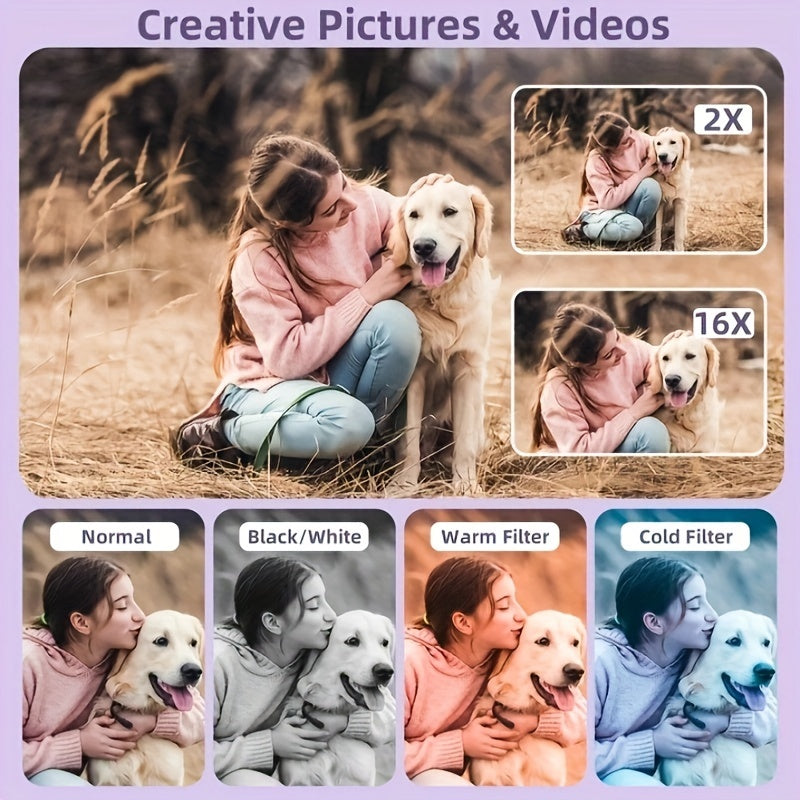 1080P HD Digital Camera 16x Digital Zoom Camera For Video Blogging 2.4-inch LCD Rechargeable Camera Photography Professional Camera With Support For Taking Pictures, Lnstant Camera, Vlogging Camera, Recording Videos And Webca