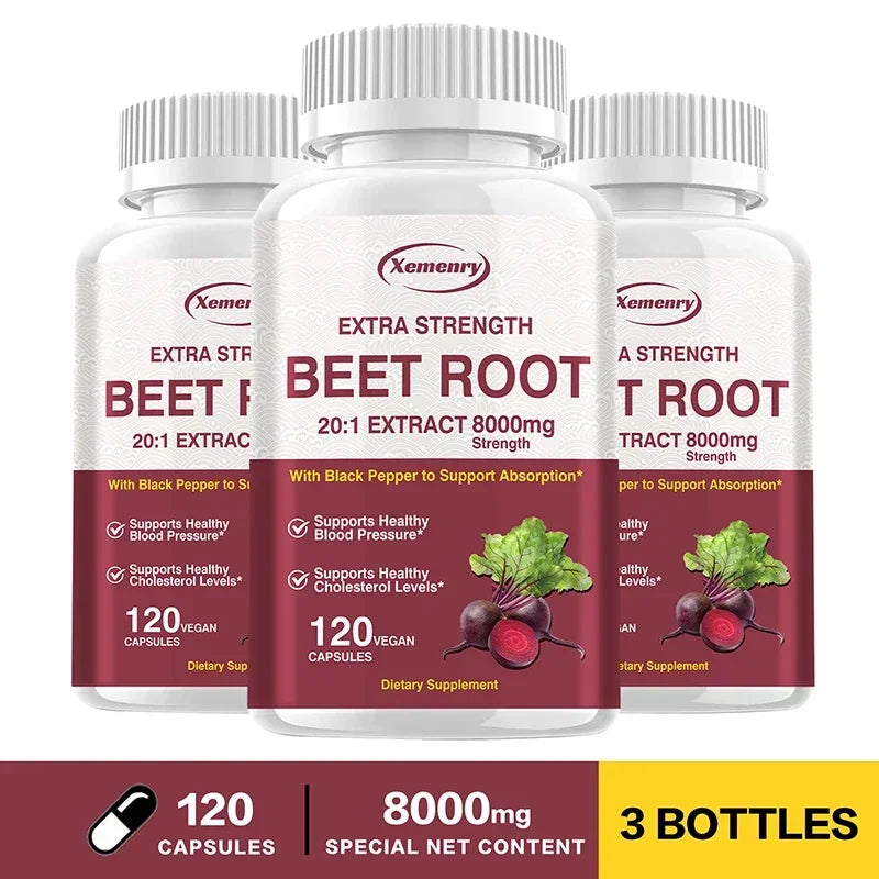 Beet Root Capsules - Supports Blood Pressure, Athletic Performance, Digestive, Immune System