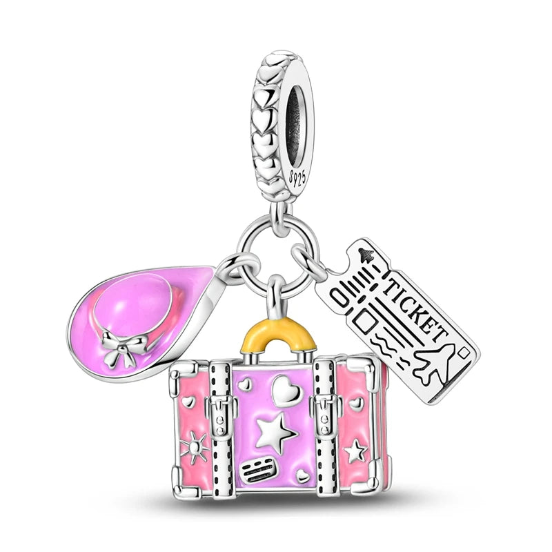 PAMELA 925 Sterling Silver Angel God Of Love Charms Wing Beads DIY For Original Pendant Bracelets Feather Jewelry For Women Gift