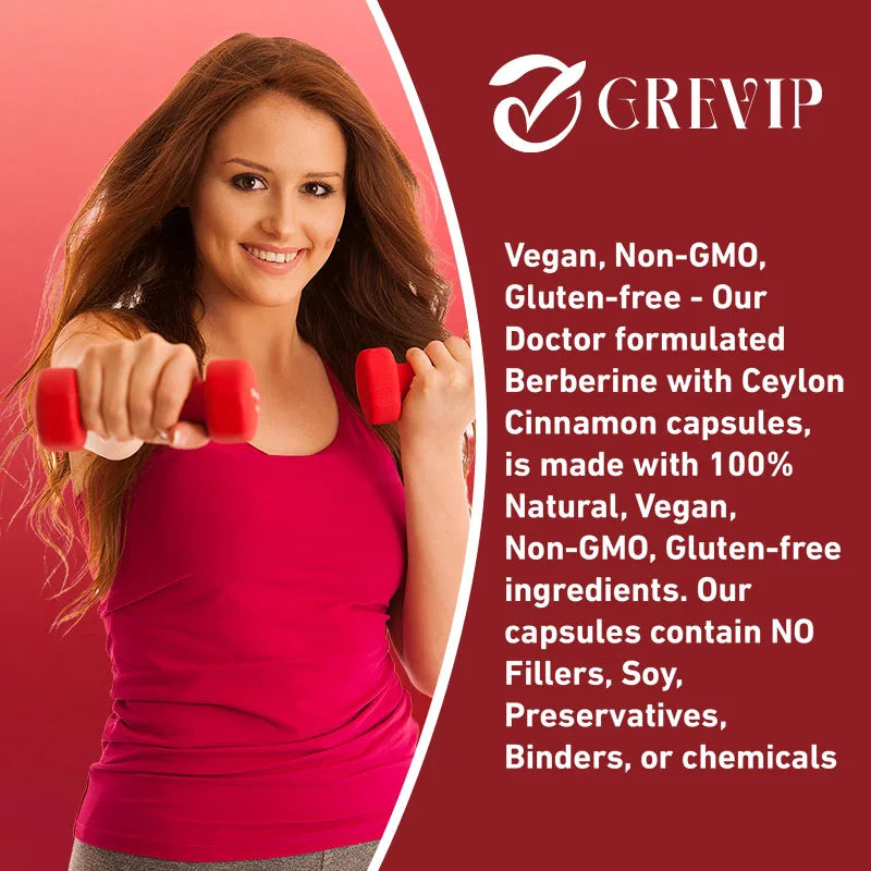 Berberine with Ceylon Cinnamon Capsules - Supports Heart Health, Gastrointestinal Health, Digestion Support, Immune Support