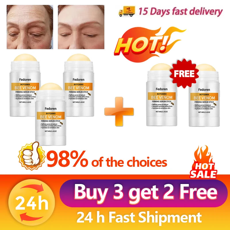 Bee Venom Anti-Wrinkle Moisturizing Stick Firming Tighten Sagging Deep Hydration Fade Fine Lines Brightening Korean Skincare