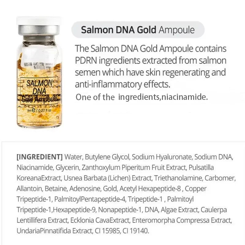 korean Cosmetics Original Salmon DNA Gold Ampoule/Peptide Essence Serum Beauty Health Niacinamide Skin Care For Men and Women