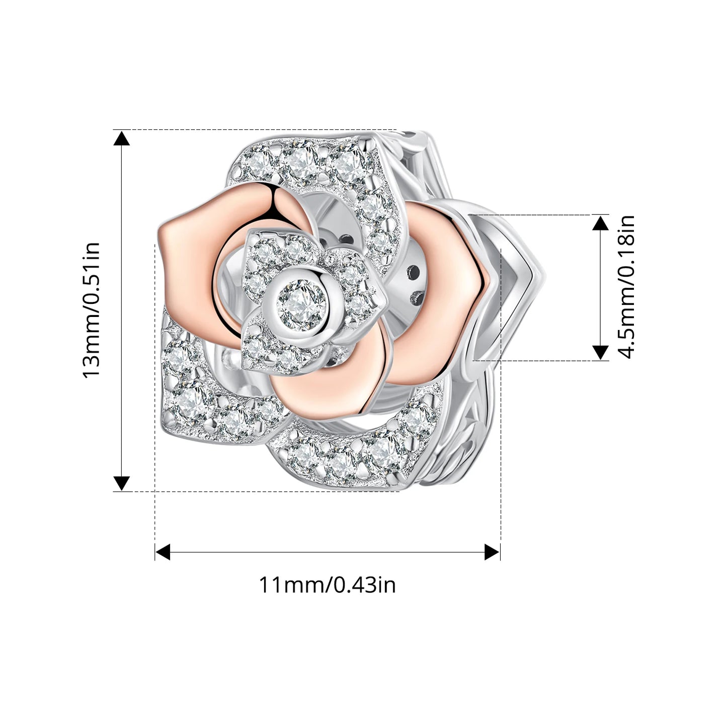 BISAER 925 Sterling Silver Little Prince&Rose Charm Bead Bellflower Princess Heart Cross Shell Pendant Fit DIY Bracelet Jewelry
