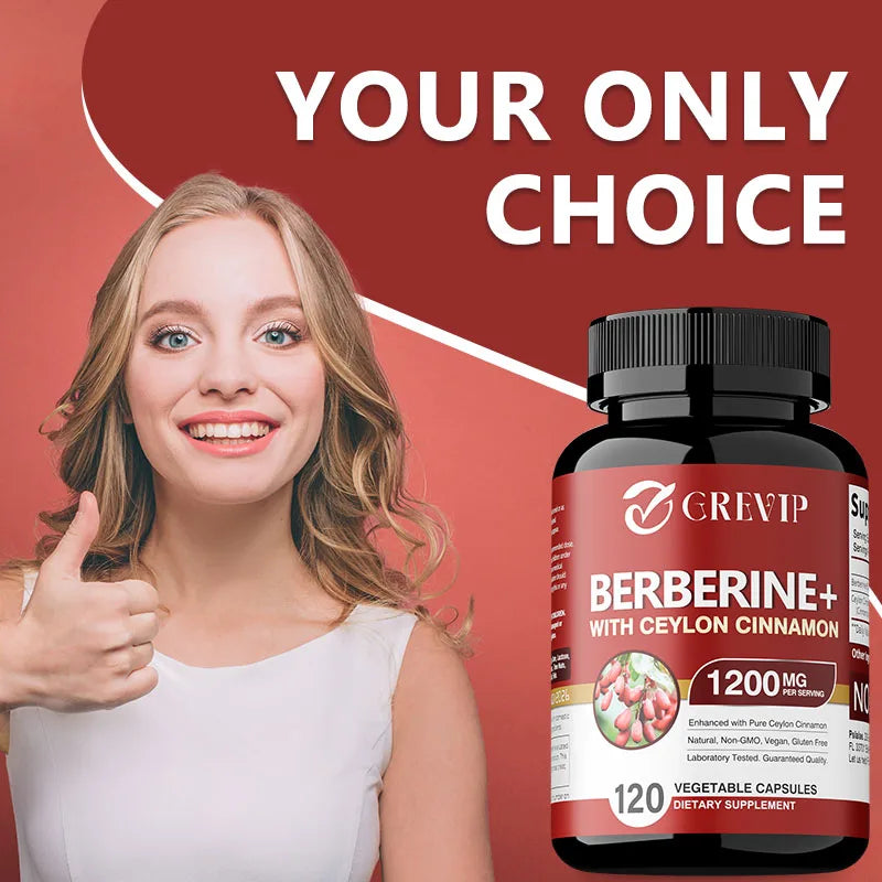 Berberine with Ceylon Cinnamon Capsules - Supports Heart Health, Gastrointestinal Health, Digestion Support, Immune Support