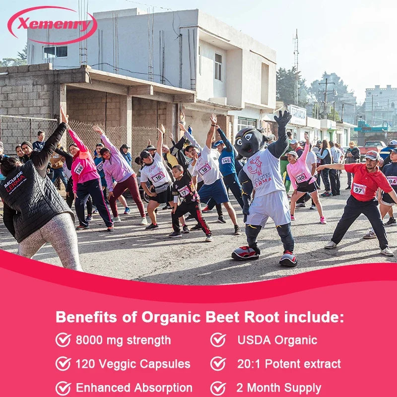 Beetroot Capsules 8000mg - Supports Heart Health, Promotes Digestive Health, and Improves Immunity
