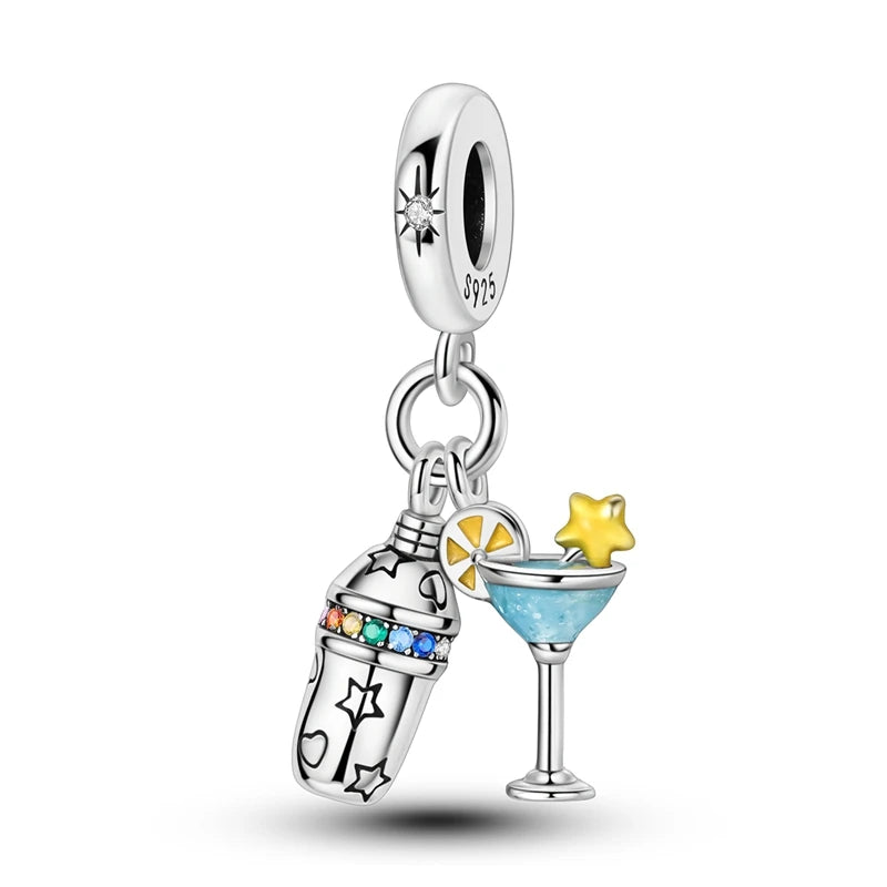PAMELA 925 Sterling Silver Angel God Of Love Charms Wing Beads DIY For Original Pendant Bracelets Feather Jewelry For Women Gift