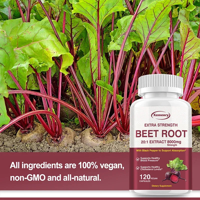 Beet Root Capsules - Supports Blood Pressure, Athletic Performance, Digestive, Immune System