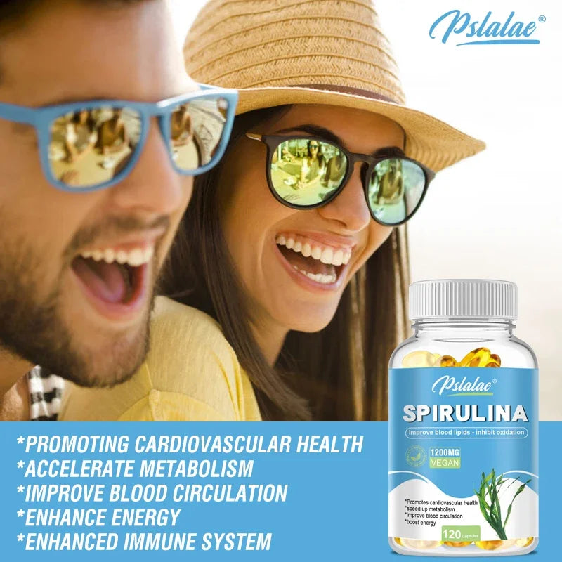 Organic Spirulina Capsules | Provide Immune, Antioxidant and Energy Support Nutritious Super Green VegetableSupplement