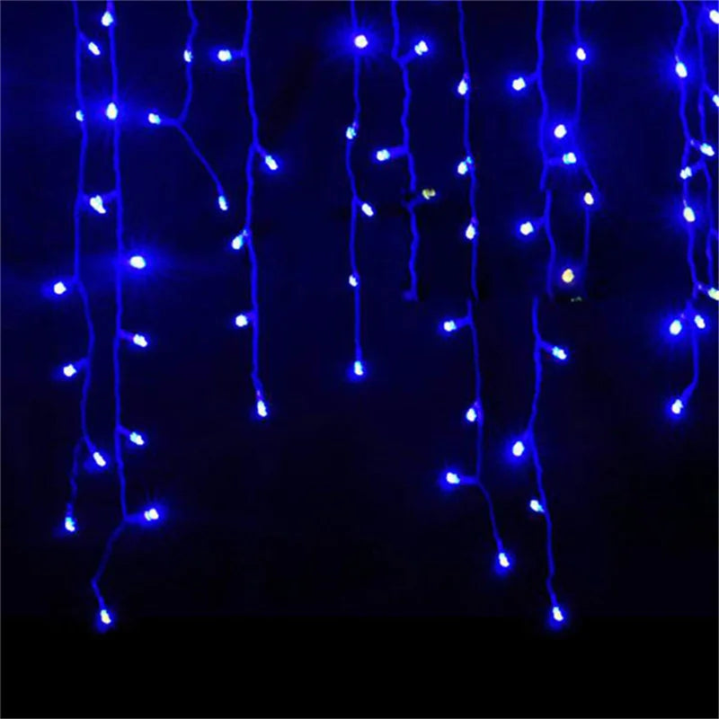 Christmas Decorations For Home Outdoor LED Curtain Icicle String Light Street Garland On The House Winter 220V 5m Droop 0.4-0.6m