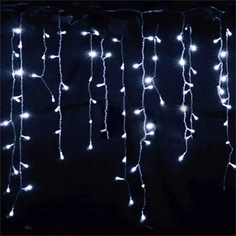 Christmas Decorations For Home Outdoor LED Curtain Icicle String Light Street Garland On The House Winter 220V 5m Droop 0.4-0.6m