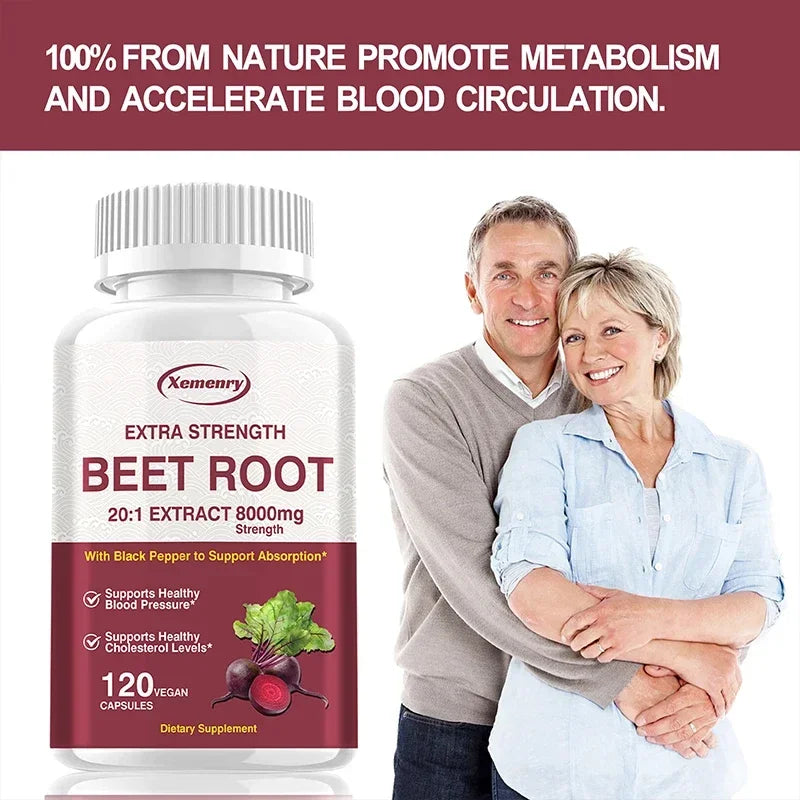 Beet Root Capsules - Heart Support, Promotes Blood Circulation, Supports Blood Pressure, Digestive, Immune System