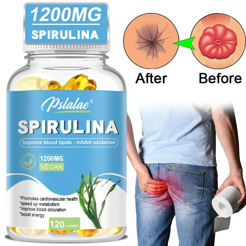 Organic Spirulina Capsules | Provide Immune, Antioxidant and Energy Support Nutritious Super Green VegetableSupplement