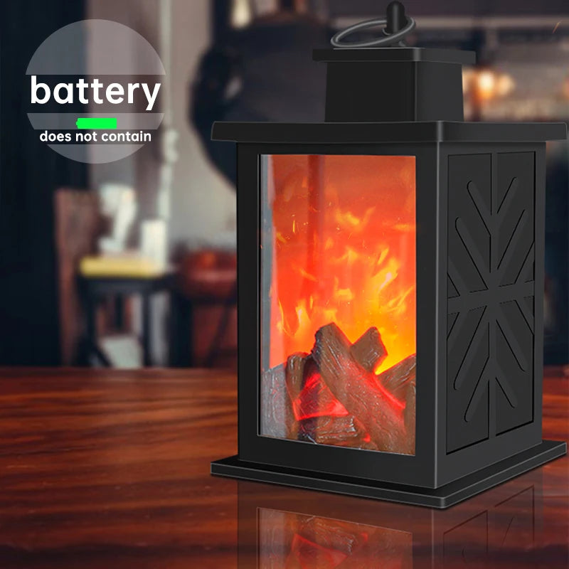 Fireplace Decorative Lantern Night Light For Party Christmas Holiday LED Simulation Log Flame Effect Home Gift Decor Lighting