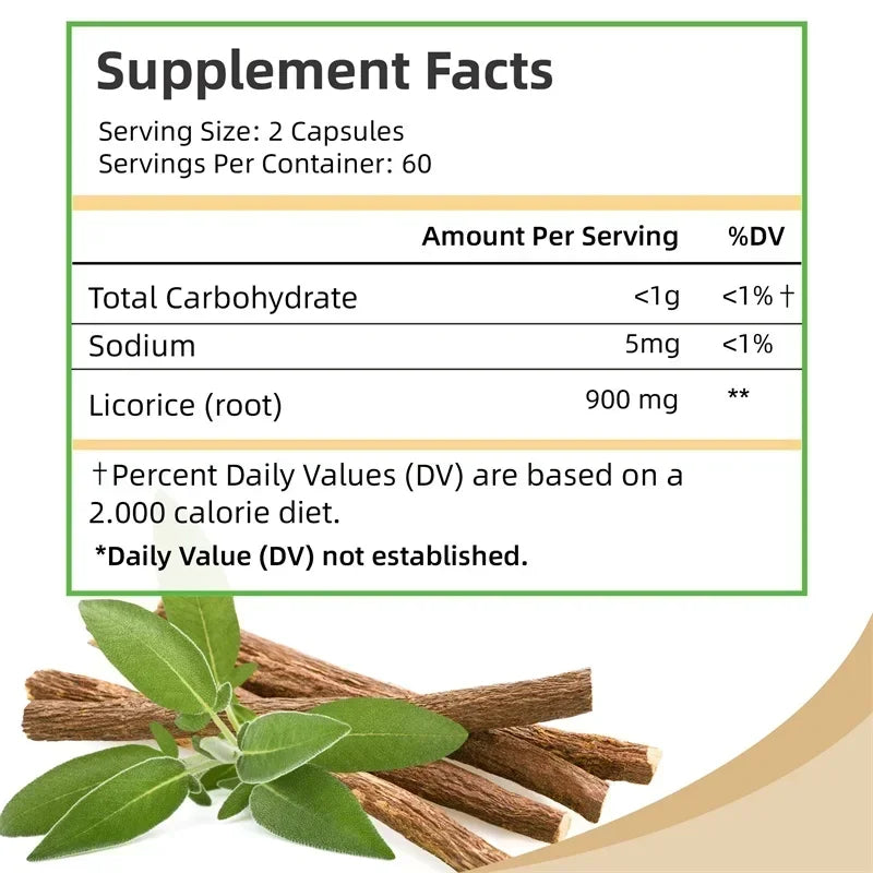 Licorice Root Capsules - Relieves Occasional Heartburn and Indigestion, Soothes An Upset Stomach, Improves Digestion, Non-GMO