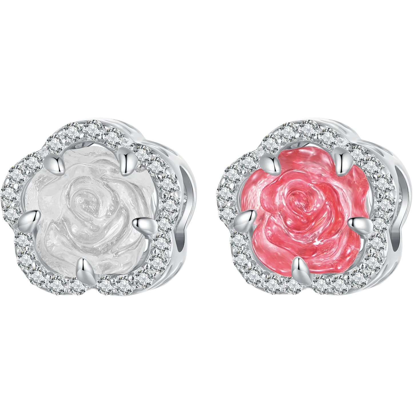 BISAER 925 Sterling Silver Little Prince&Rose Charm Bead Bellflower Princess Heart Cross Shell Pendant Fit DIY Bracelet Jewelry