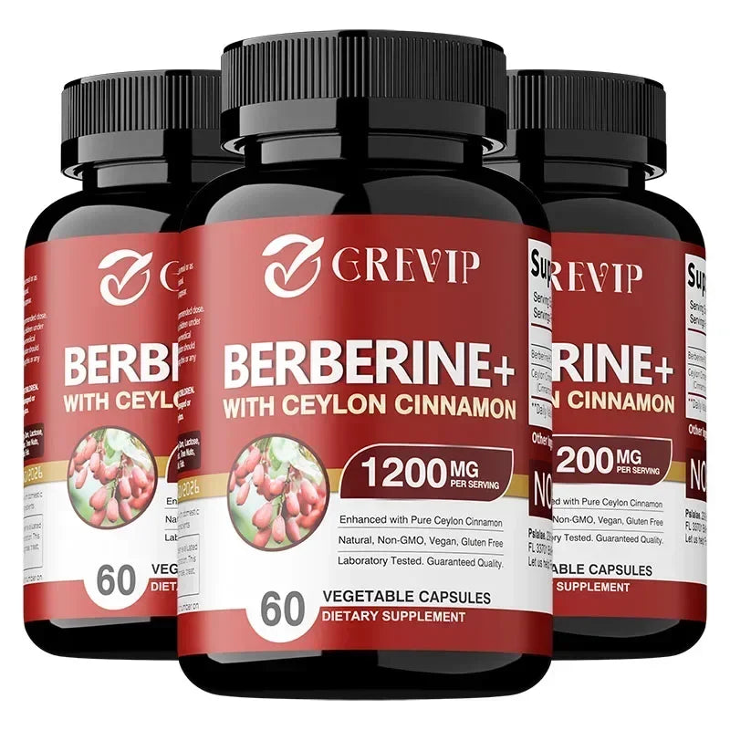 Berberine with Ceylon Cinnamon Capsules - Supports Heart Health, Gastrointestinal Health, Digestion Support, Immune Support