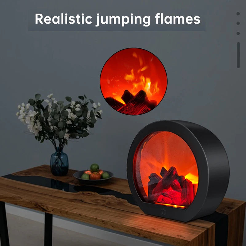 Fireplace Decorative Lantern Night Light For Party Christmas Holiday LED Simulation Log Flame Effect Home Gift Decor Lighting