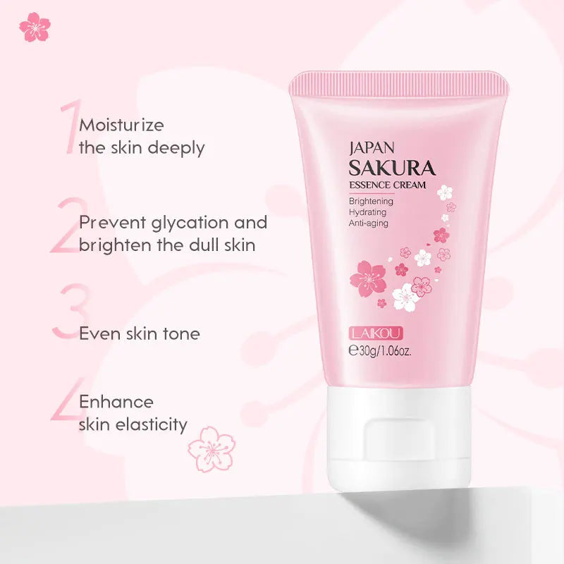 LAIKOU 30g Japan Sakura Essence Face Cream Hydrate Moisturizing Cherry Blossom Refreshing Essence Facial Lotion Korean SkinCare