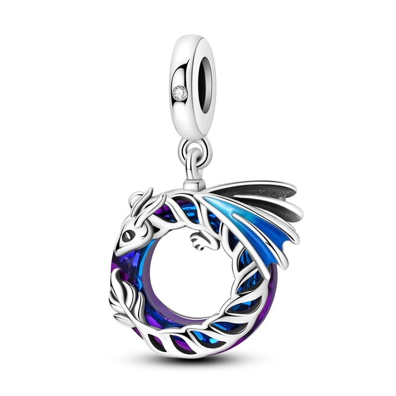 PAMELA 925 Sterling Silver Angel God Of Love Charms Wing Beads DIY For Original Pendant Bracelets Feather Jewelry For Women Gift