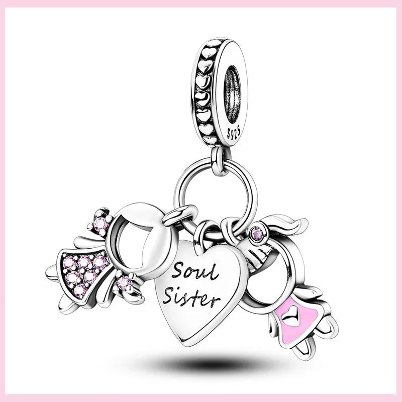 PAMELA 925 Sterling Silver Angel God Of Love Charms Wing Beads DIY For Original Pendant Bracelets Feather Jewelry For Women Gift