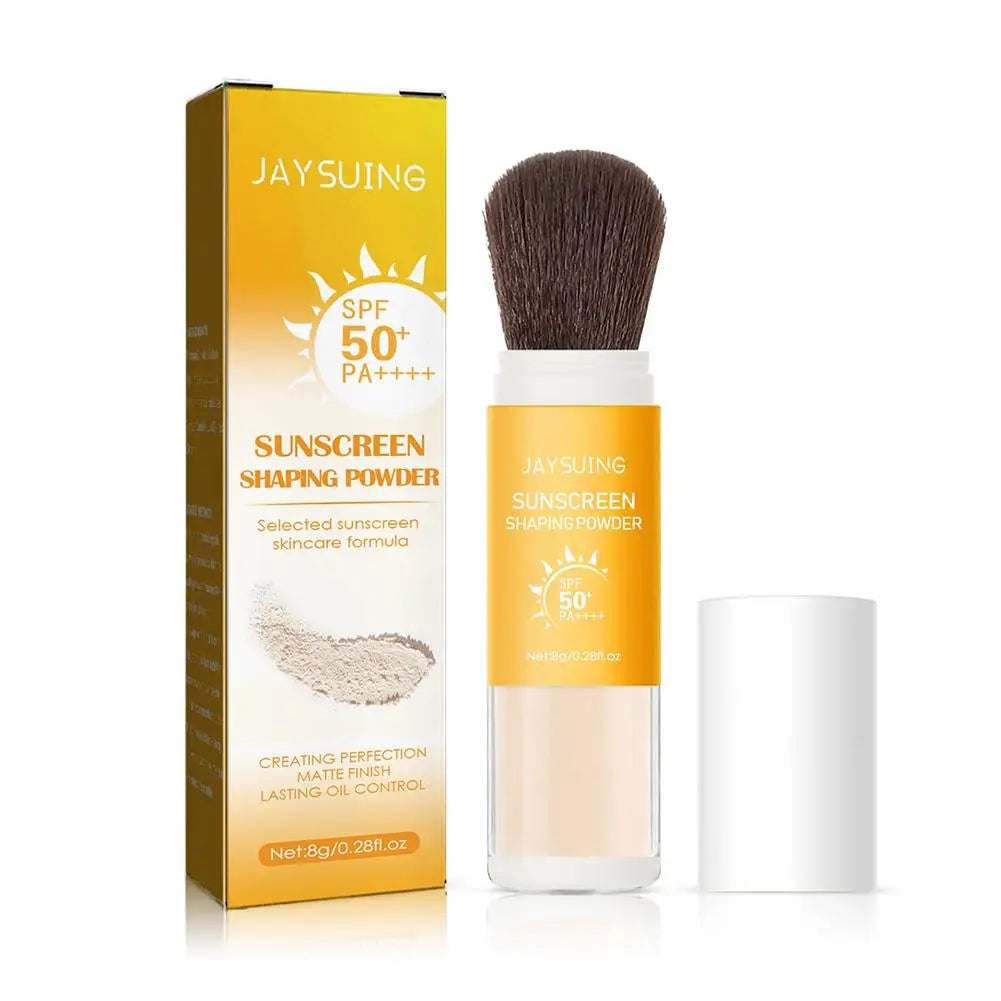 8g Sunscreen Setting Powder SPF 50+ PA+++ Translucent Finishing Powder, Oil Control UV Protection Makeup Powder with Puff