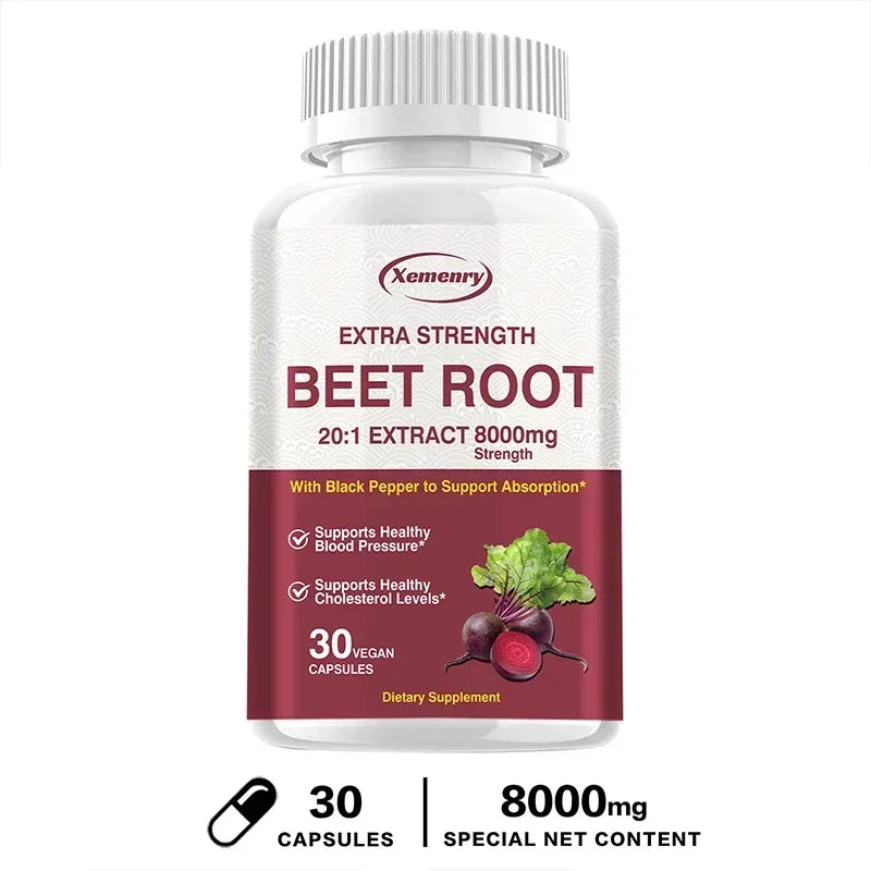 Beet Root Capsules - Heart Support, Promotes Blood Circulation, Supports Blood Pressure, Digestive, Immune System