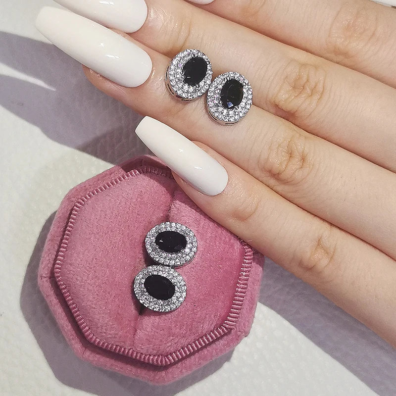 2023 New Arrivals Fashion Luxury silver color korean Zircon Stud Pink Earing Earrings For Women Girl Party Gift Jewelry Z7