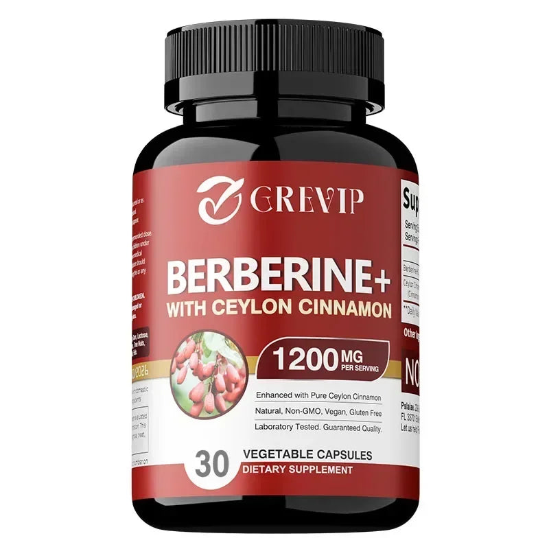 Berberine with Ceylon Cinnamon Capsules - Supports Heart Health, Gastrointestinal Health, Digestion Support, Immune Support
