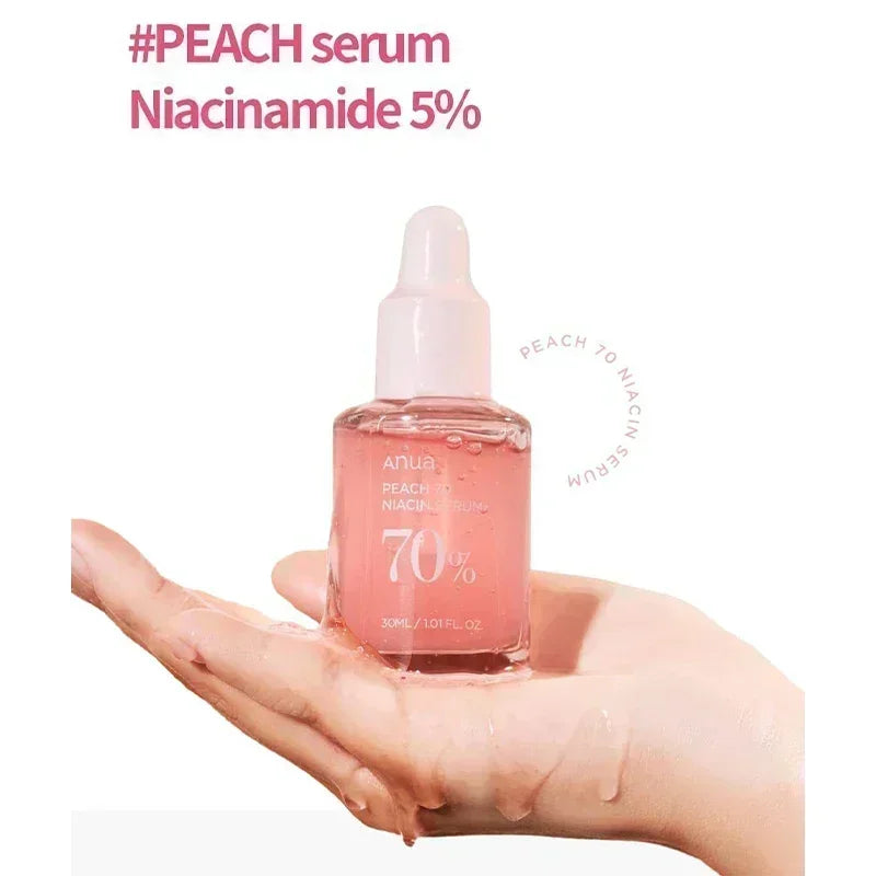 ANUA Peach 70 Niacinamide Serum 30ml, 10% Niacinamide + Vitamin B3, Brightens and Hydrates, Korean Skincare, Vegan