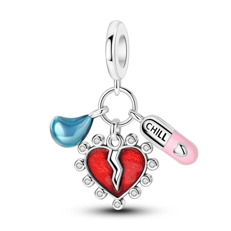 PAMELA 925 Sterling Silver Angel God Of Love Charms Wing Beads DIY For Original Pendant Bracelets Feather Jewelry For Women Gift