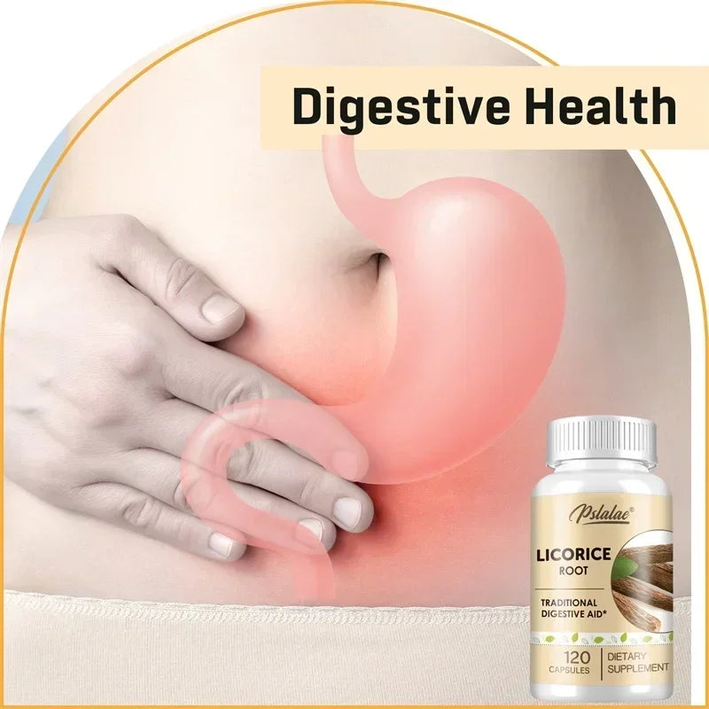 Licorice Root Capsules - Relieves Occasional Heartburn and Indigestion, Soothes An Upset Stomach, Improves Digestion, Non-GMO