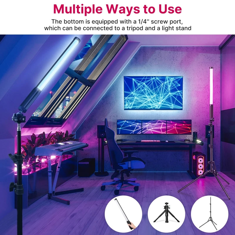 Ulanzi VL119 RGB Handheld Light Wand 2500-9000K Diammable Lightweight 50cm RGB Stick Light Rechargable Photography Lighting Vlog