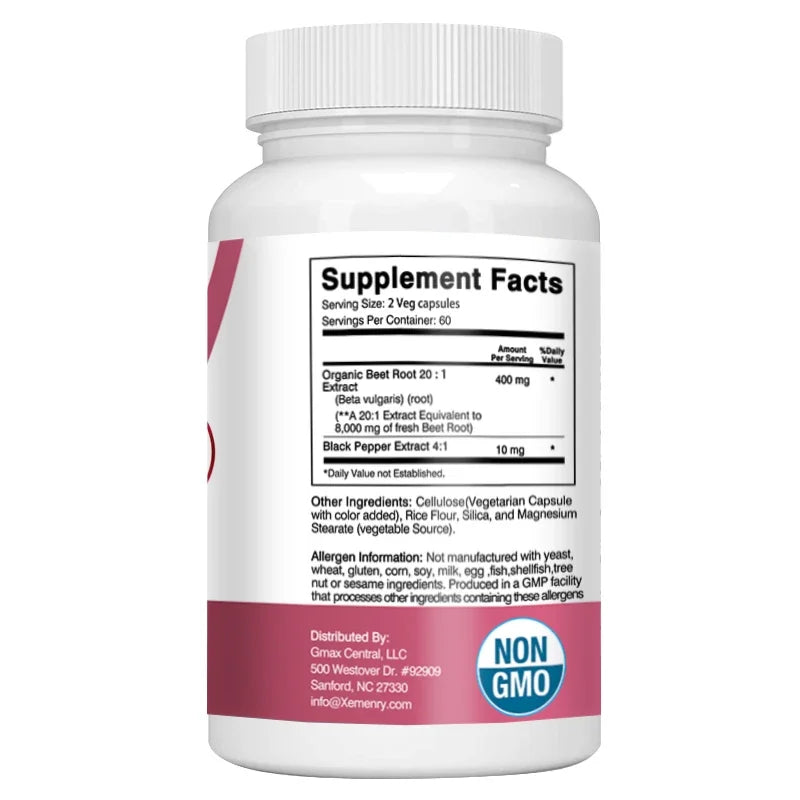 Beetroot Capsules 8000mg - Supports Heart Health, Promotes Digestive Health, and Improves Immunity