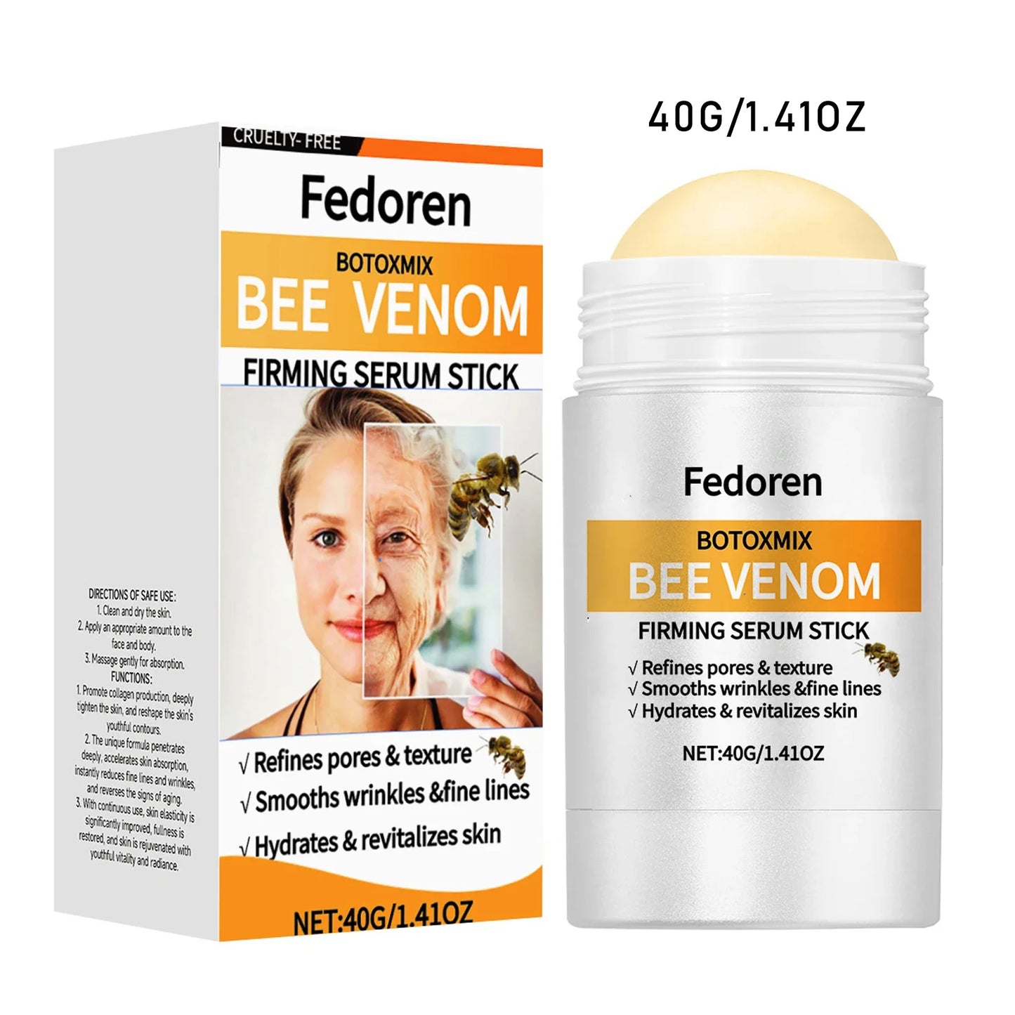 Bee Venom Anti-Wrinkle Moisturizing Stick Firming Tighten Sagging Deep Hydration Fade Fine Lines Brightening Korean Skincare
