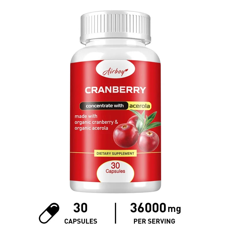 Cranberry Capsules - Urinary Tract Cleansing, Bladder Health, Antioxidant