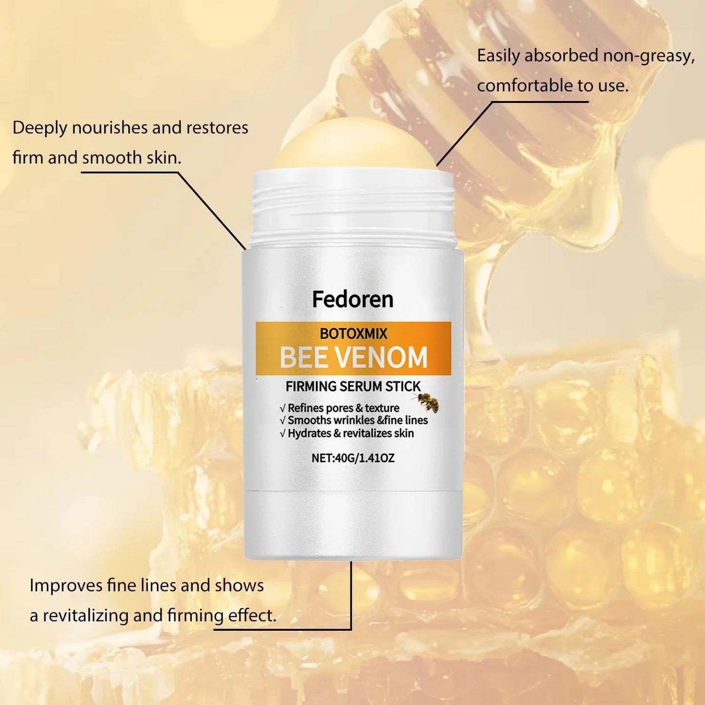 Bee Venom Anti-Wrinkle Moisturizing Stick Firming Tighten Sagging Deep Hydration Fade Fine Lines Brightening Korean Skincare