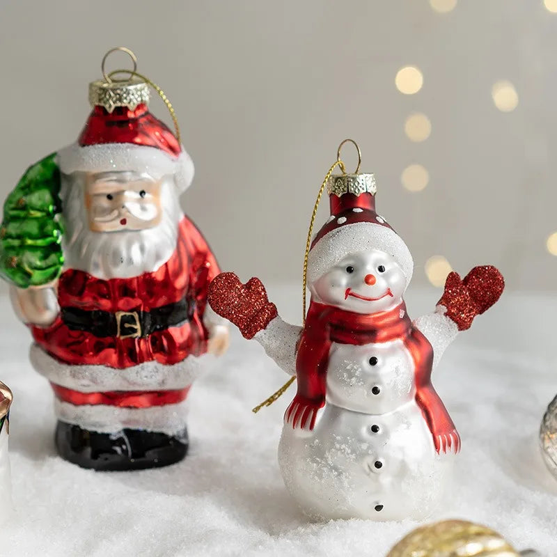 Christmas Glass Ornament Merry Christmas Decorations for Home 2024 Xmas Tree Ornament Navidad Noel Kids Gift Happy New Year 2025