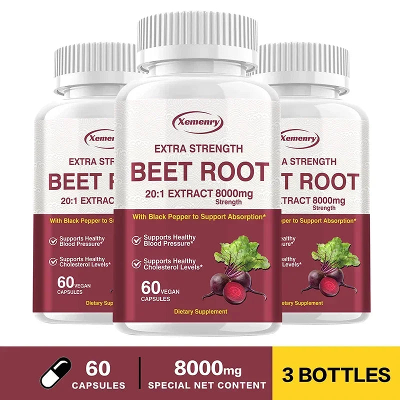 Beet Root Capsules - Heart Support, Promotes Blood Circulation, Supports Blood Pressure, Digestive, Immune System