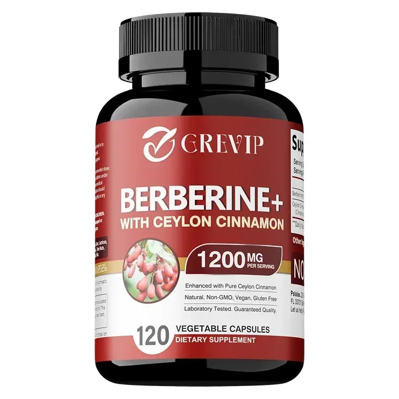 Berberine with Ceylon Cinnamon Capsules - Supports Heart Health, Gastrointestinal Health, Digestion Support, Immune Support