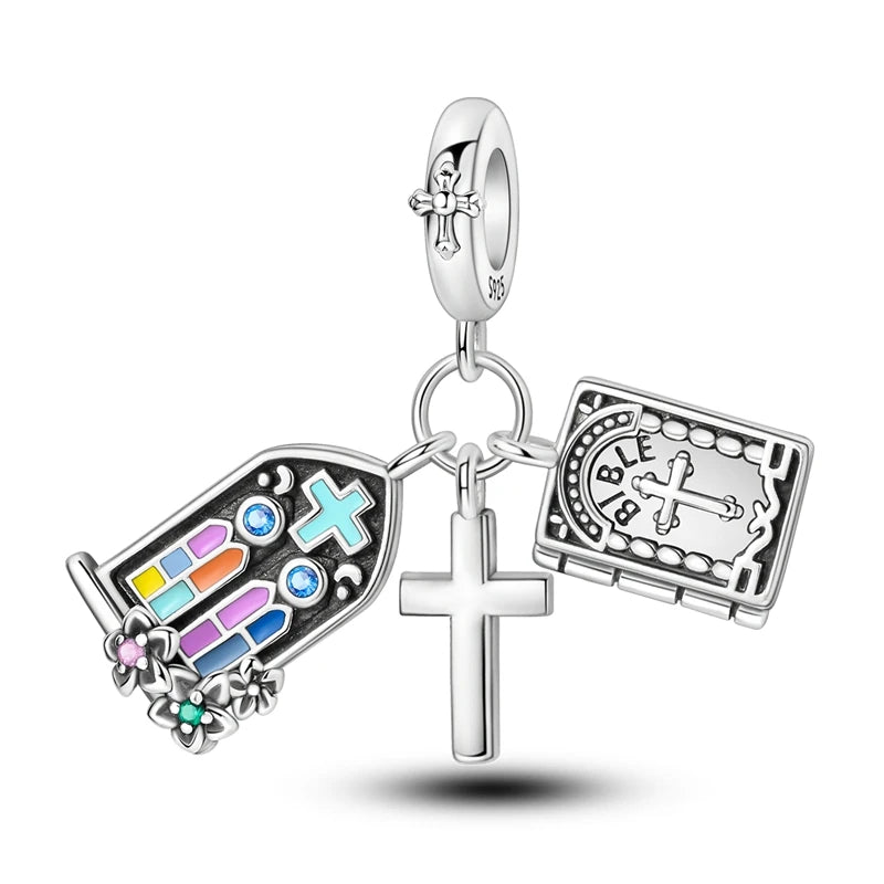 PAMELA 925 Sterling Silver Angel God Of Love Charms Wing Beads DIY For Original Pendant Bracelets Feather Jewelry For Women Gift
