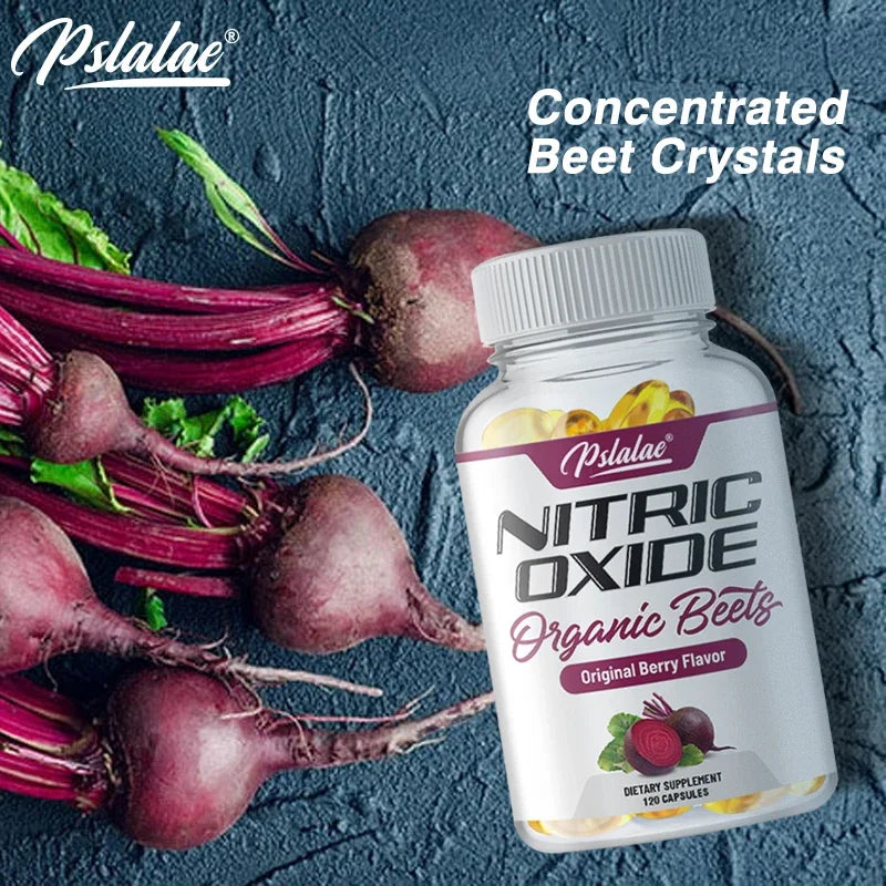 Nitric Oxide Capsules - with Beetroot, Helps Build Muscle, Supports Blood Flow, Circulation, Support Energy, Strength, Endurance