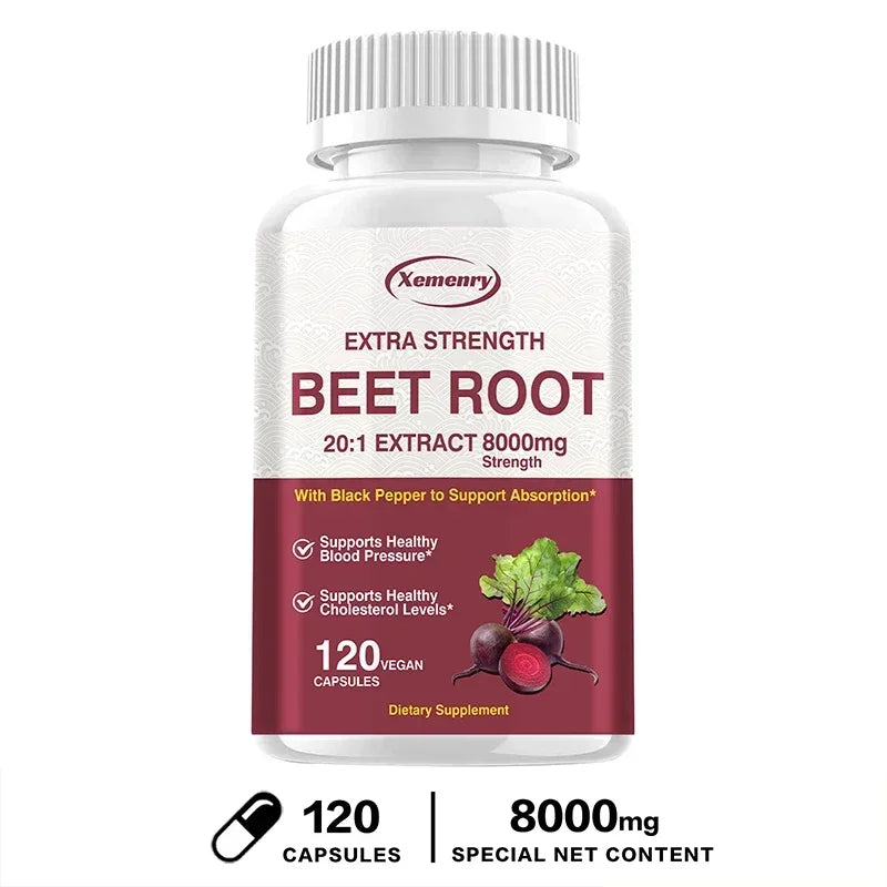 Beet Root Capsules - Heart Support, Promotes Blood Circulation, Supports Blood Pressure, Digestive, Immune System