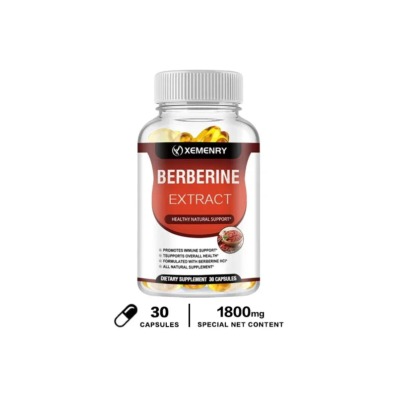 Berberine Capsules - Supports Bone and Cardiovascular Health, Promotes Metabolism, Anti-oxidation, and Enhances Immunity